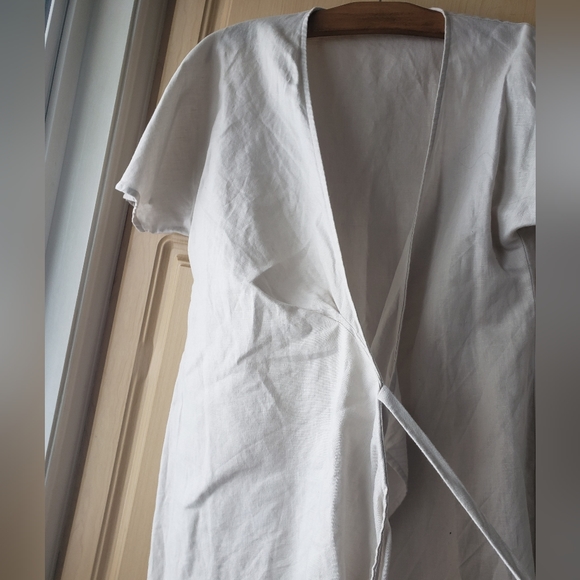 Babaton Wallace Linen Cotton Wrap Dress XS - Picture 6 of 7